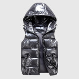 Men's Winter Hooded Padded Vest – Casual Sleeveless Jacket for Autumn & Winter