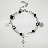 Pulseras de pareja de moda con cuentas de amor, corazón, estrella, hechas a mano, Y2K, abalorios de anime, pulsera de amistad Kawaii, joyería para pareja