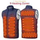 9-Zone Graphene Heated Vest - USB Electric Heating Jacket for Men & Women
