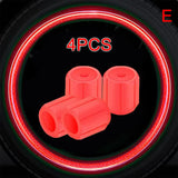 Glow in  the Dark Tire Valve Caps  Fluorescent Stem Covers for Cars Motorcycles & Bicycles