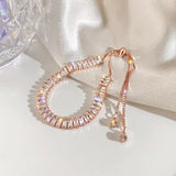 Pulsera de cadena de eslabones de cobre con diseño geométrico vintage para mujer: accesorio de moda elegante y moderno