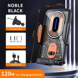 Soporte magnético para teléfono de coche de 120 W con cargador inalámbrico de 15 W: clip para rejilla de ventilación para todos los teléfonos inteligentes