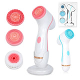 Electric Facial Cleansing Brush with Sonic Vibration & 3 Interchangeable Heads