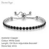 Unisex Geometric Charm Bracelet with AAA+ Cubic Zirconia