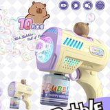 Cartoon Bubble Gun for Kids – Flashing, Spill-Proof Bubble Blower Toy