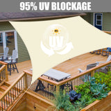 Toldo rectangular impermeable para el sol: toldo con protección UV para patio, balcón y jardín