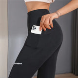 Women's Seamless High-Waist Leggings with Pocket - Yoga Workout Tights