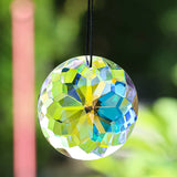 60mm Crystal Mandala Suncatcher – Faceted Glass Rainbow Prism for Home & Garden Décor