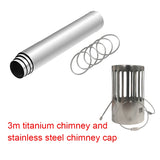3m Titanium Tent Stove Chimney Kit with Stainless Steel Cap - Portable Camping Accessory