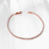 925 Sterling Silver Zircon Charm Bracelet for Women