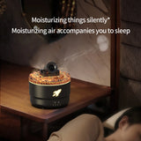 Difusor de aromaterapia con luz de grietas volcánicas: humidificador ultrasónico con pulverizador de anillo LED