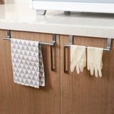 Toallero para colgar sobre la puerta: soporte para colgar toallas de acero inoxidable para baño y cocina; diseño que ahorra espacio y no requiere perforaciones