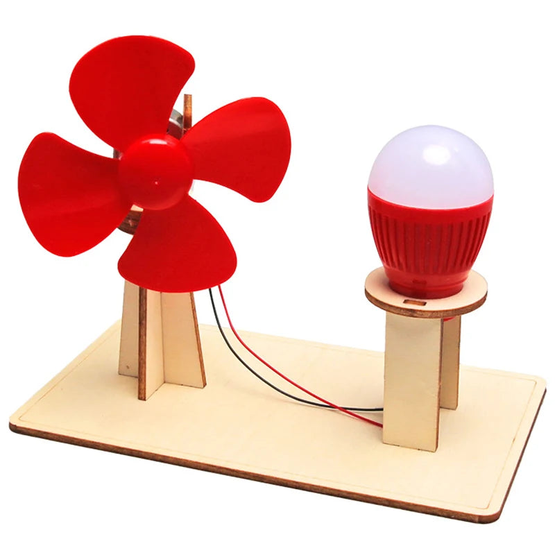 Wooden Hand Crank Generator STEM Toy – Educational Physics Kit for Kids