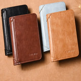 RFID Men’s Leather Trifold Wallet – Vintage Short Multi-Function Card Holder with ID Slot and Cash Compartments