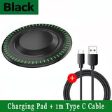 Ultra-Slim Fast Wireless Charger Pad with LED Indicator & Type-C Cable – 30W High-Speed Charging for iPhone, Samsung & Qi Devices