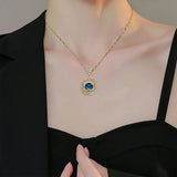 Romantic Blue Planet Pendant Necklace for Women