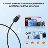 USB Type-C Wired Earbuds with HiFi Stereo Sound, Built-in Microphone & Noise Reduction for Samsung, Google Pixel, iPad, and More