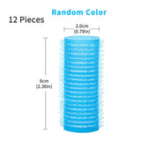 12-Piece No-Heat Self Grip Hair Rollers Set for All Hair Types