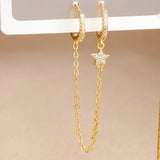 Trendy Stainless Steel Hoop Earrings with Cubic Zirconia for Women