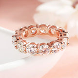 Rose Gold Moissanite Wedding Ring - 925 Sterling Silver D Color VVS1 Clarity