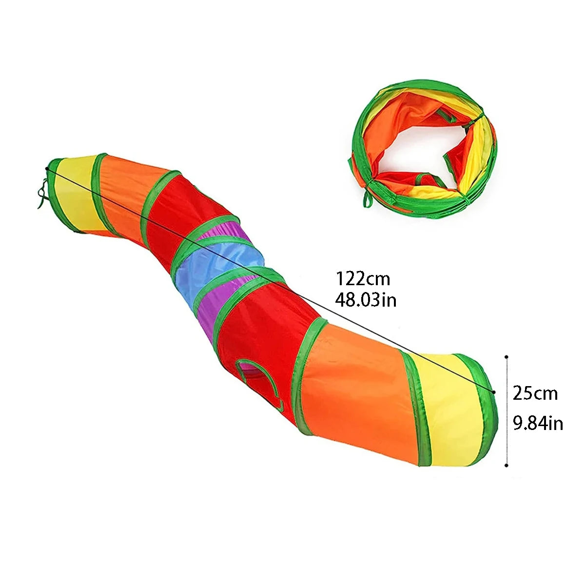 Foldable Cat Tunnel Toy – Interactive Play Tube with Crinkle Material for Kittens & Small Pets