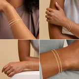 14K Gold Plated Stackable Bracelets Set – Adjustable Trendy Chain Bracelets for Women