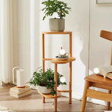 3-Tier Bamboo Plant Stand - Corner Flower Display Rack