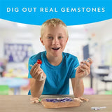 STEM Gemstone Dig Kit - Excavate 15 Real Crystals with Educational Mining Toy Set