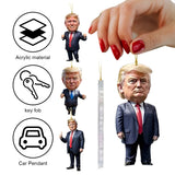 Funny Donald Trump Acrylic Hanging Ornament - Presidential Car Charm & Decor