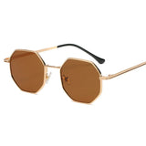 Unisex Retro Polygonal Sunglasses – Classic Metal Frame with UV400 Protection for Men & Women