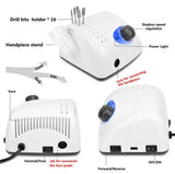 45000RPM Professional Electric Nail Drill Machine with Acrylic Bits
