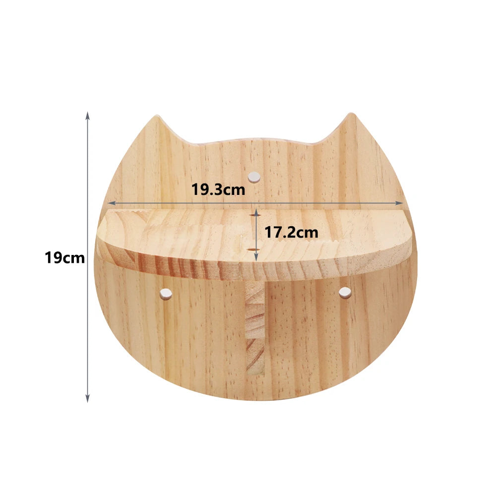 Wall-Mounted Wooden Cat Shelf – Space-Saving Cat Climbing Furniture