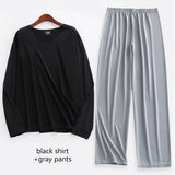 Men’s Solid Color Polyester Spandex Pajamas – Lightweight & Comfortable Sleepwear