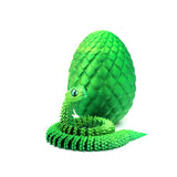 3D Printed Movable Snake with Egg – Realistic Articulated Animal Toy for Decor & Fidget Play