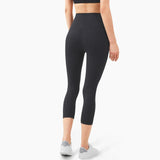 Women's High-Waist Calf-Length Yoga Leggings with Pockets – Stretchy, Breathable Workout Pants