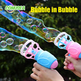 Bubble Gun for Kids - Bubble in Bubble Blower Maker for Outdoor Parties & Summer Fun