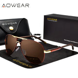 Gafas de sol de piloto AOWEAR para hombre: gafas de sol de piloto polarizadas HD