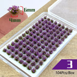 104PCS Miniature Grass & Flower Model Kit – Realistic DIY Scenery for Dioramas, Railways, and Gardens