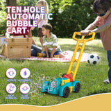 Electric Mower Trolley Bubble Machine – High-Speed Rainbow Bubble Gun for Kids