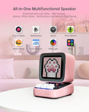 Retro Pixel Art Bluetooth Speaker with Alarm Clock & LED Display – DIY Smart Music Box for Home & Gifts