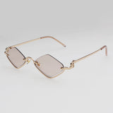 Gafas de sol poligonales pequeñas de moda para mujer: gafas de sol de marca de lujo con forma de ojo de gato