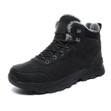 Men's Waterproof Winter Boots - Warm Ankle Snow Boots with Non-Slip Sole