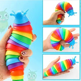 3D Colorful Slug Fidget Toy for Kids Stress Relief and Hand Exercise