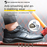 Men’s PU Leather Work Boots – Lace-Up Ankle Safety Boots with Rubber Sole for Spring & Autumn