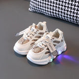 Kids’ LED Light-Up Shoes – Breathable PU Leather Sneakers for Ages 7–13 (Unisex)