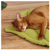 Leaf-Shaped Cat Bed Mat - Double-Sided Cotton Pet Blanket (2 Sizes, Washable)