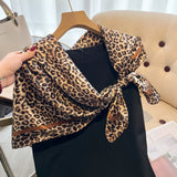 Luxury Leopard Print Silk Headband & Scarf – Stylish Satin Hair & Neck Accessory