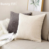 Funda de cojín de pana a rayas, funda de almohada suave para sofá y sala de estar, decoración del hogar, disponible en varios tamaños