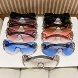 Gafas de sol sin montura KLASSNUM Y2K: lentes con degradado elegantes para mujeres