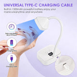 Portable UV LED Nail Lamp – Rechargeable Gel Nail Dryer with Timer & Flexible Neck